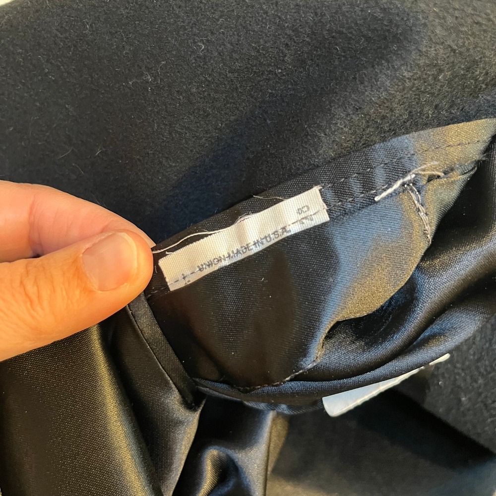 Bloomingdale's Loro Piana 100% Cashmere Double Breasted Overcoat Black 46R USA‎ - Picture 14 of 16